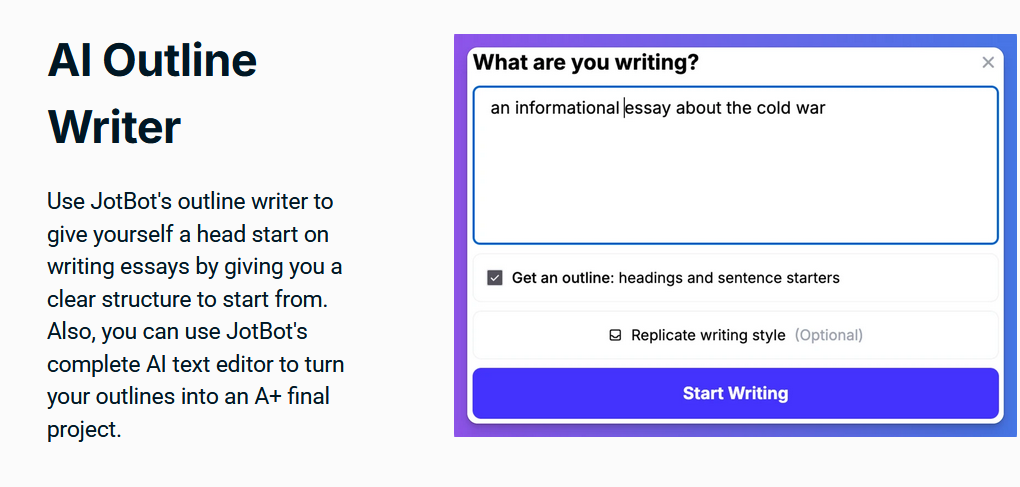 JotBot AI Outline Generator