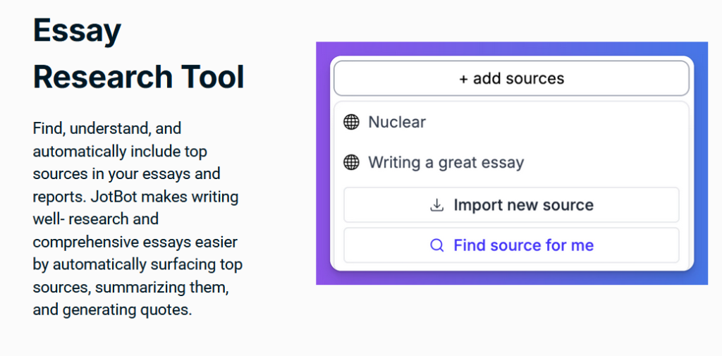 JotBot AI Source Finder