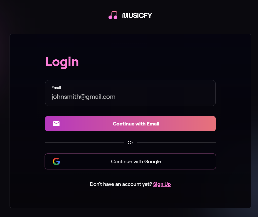 Musicfy new account