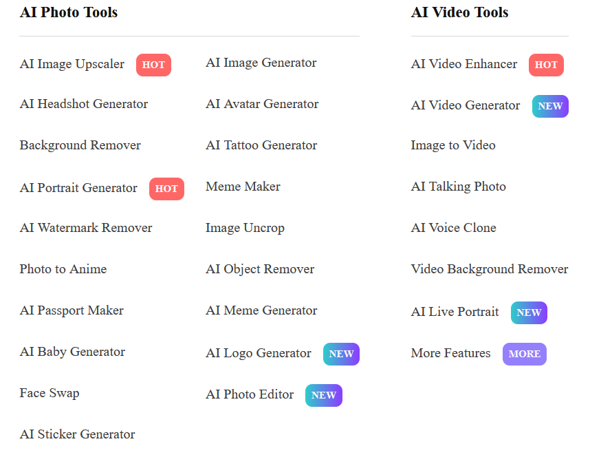 Remaker AI Tools